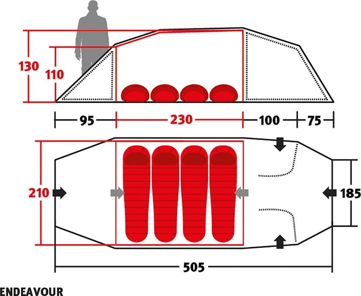 Actual product image Wechsel Endeavour tent (Tunnel tent, 5.40 kg, 4 persons)