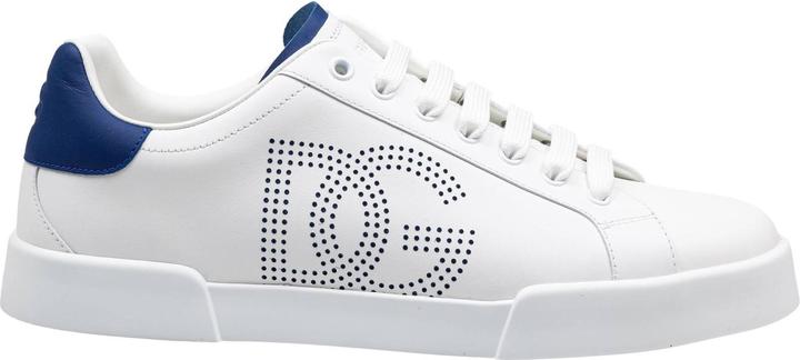 Dolce & Gabbana portofino light sneakers in white and blue leather (41)