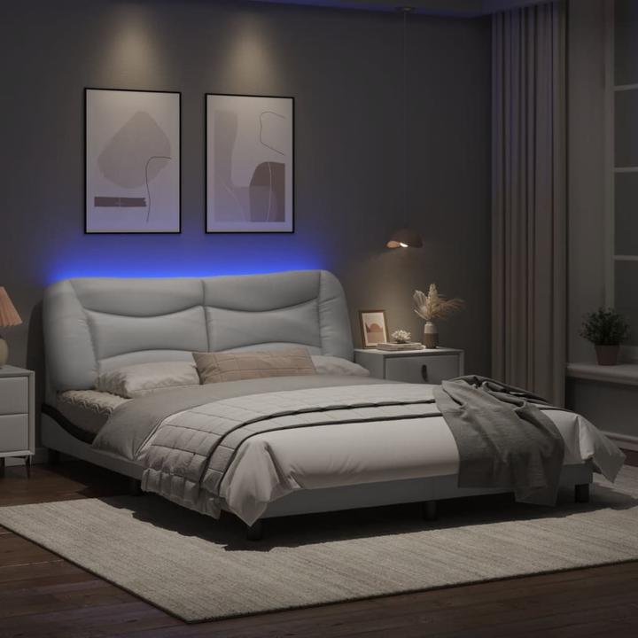 Produktbild VidaXL Bettgestell mit LED Kunstleder (160 x 200 cm)