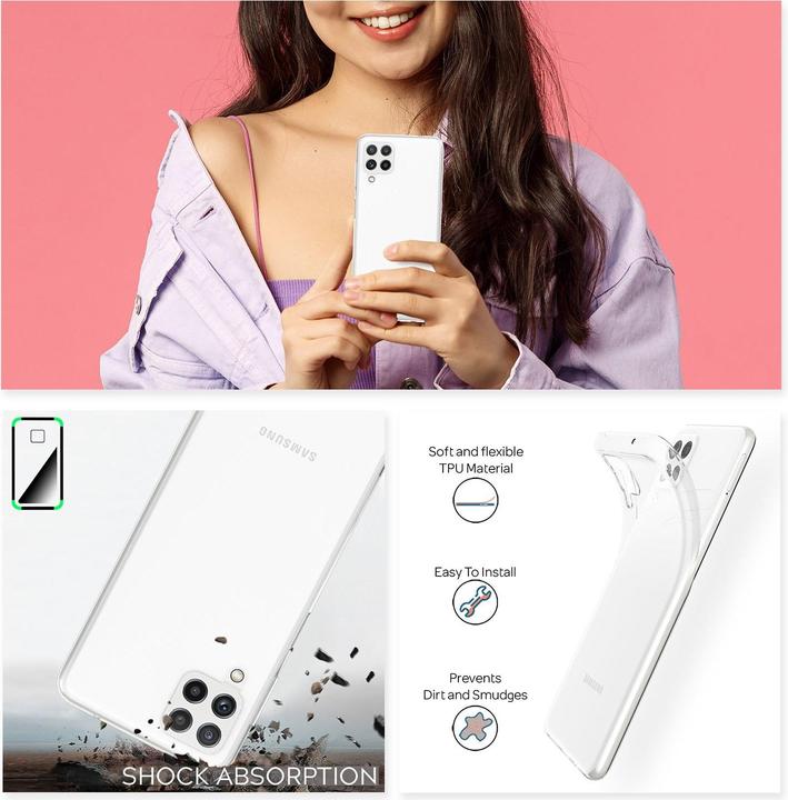 Produktbild Nalia Klare Silikon Handyhülle (Samsung Galaxy A22)
