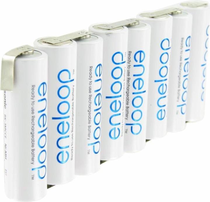 Sanyo Akku Eneloop AkkuPack F1x8, 8/BK-3MCCE mit Lötfahne (1 Stk., 2000 mAh, Akku)