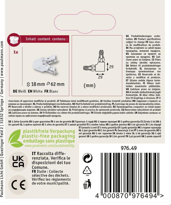 Actual product image Paulmann URail L-connector