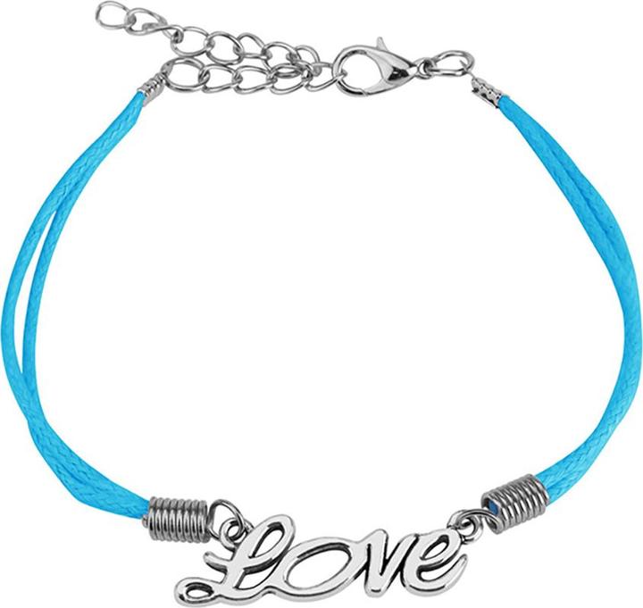 Star Piercing Kunstlederarmband blau Love (Kunstleder, ohne Messing)
