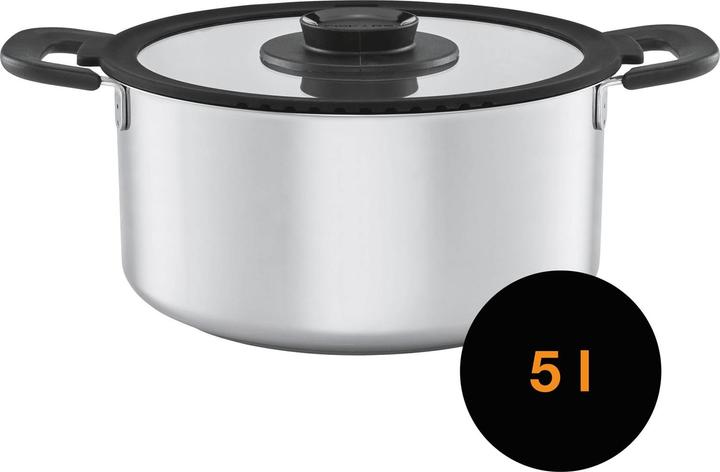 Produktbild Fiskars 1026578 Auflaufform Edelstahl Rund (Bräter + Schmortopf, Edelstahl)