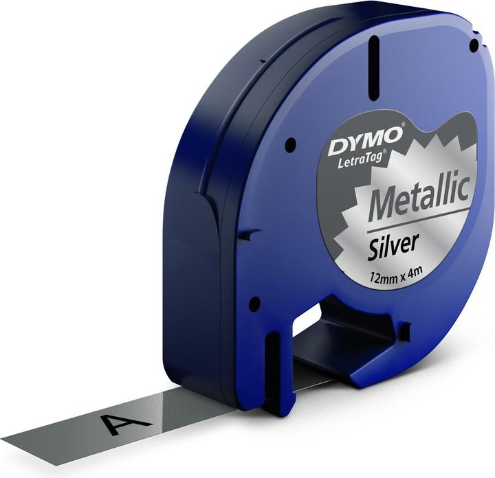 Actual product image Dymo Metal strap black on silver (1.20 cm, Black)