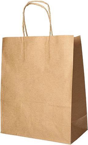 Papstar Paper carrier bag, 440 x 320 x 170 mm, brown, made of kraft paper, 70 g/sqm, load capacity: 9 kg (25 Piece)