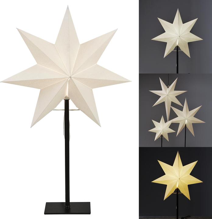 Actual product image Star Trading Paper star on base FROZEN white 34x55cm 1 LED E14