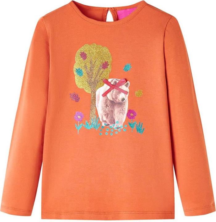 Immagine prodotto VidaXL Camicia da bambino a maniche lunghe arancione scuro 128,Materiale: 95 (128)
