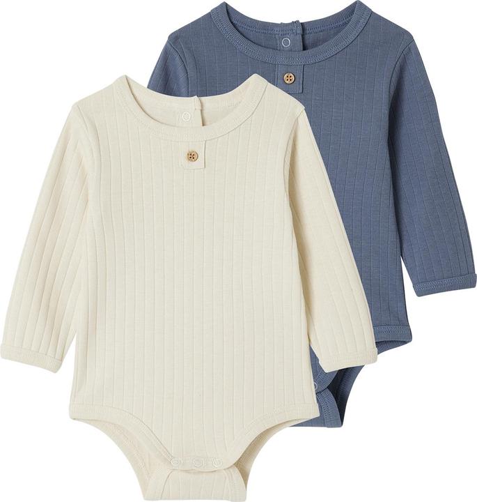 Produktbild Vertbaudet Bio-Kollektion: 2er-Pack Baby Langarmbodys mit Öffnung hinten (74)