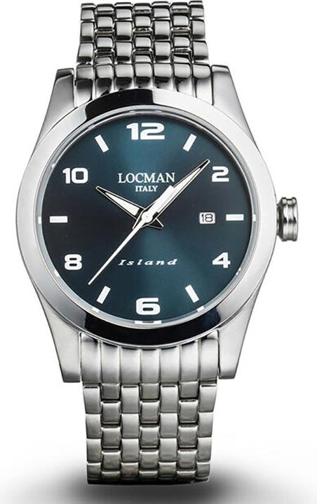 Locman Italy Herrenuhr Island petrol Ref. 0613A (Uhr mit Schmuckstein, 40 mm)