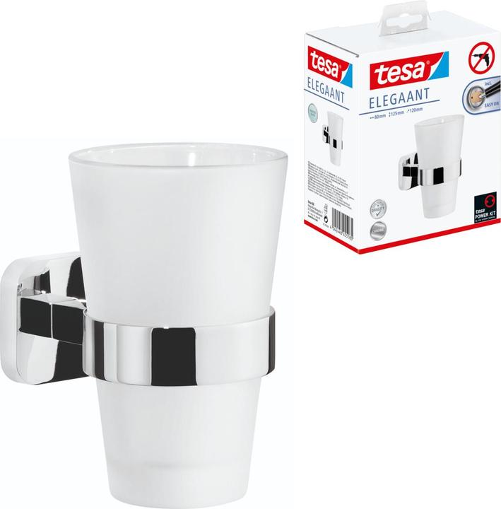 Produktbild tesa ELEGAANT Zahnputzbecher inkl. Klebelösung ohne Bohren