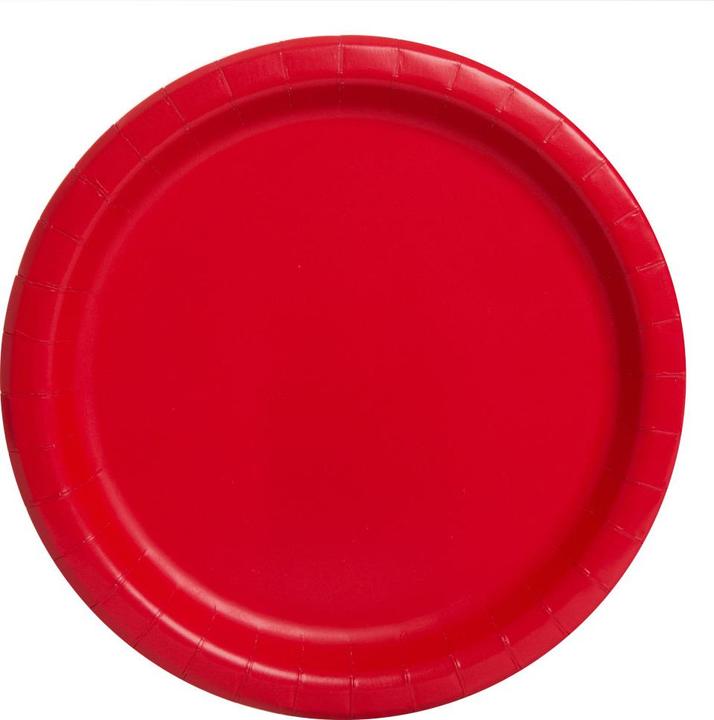Produktbild Unique Rote Pappteller 17cm (8Stk) (8 x)