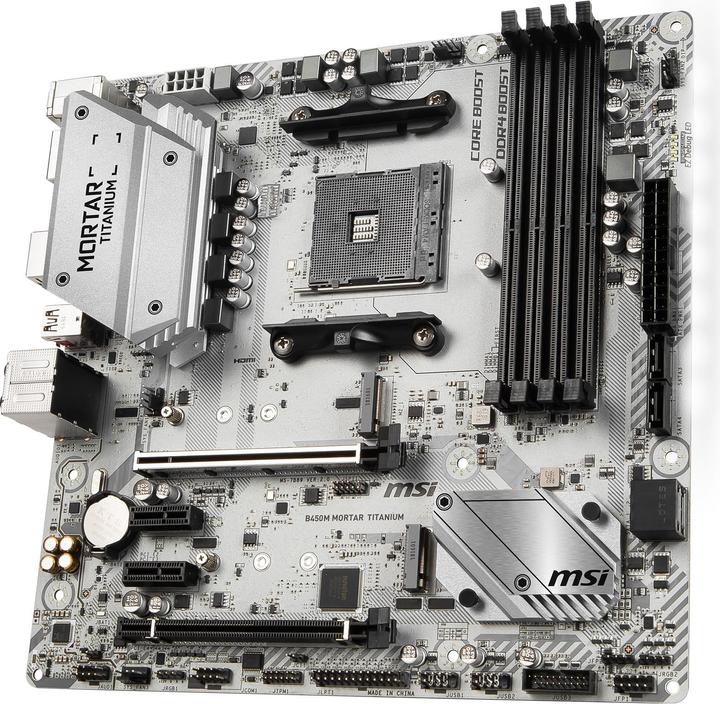Actual product image MSI B450M Mortar Titanium (AM4, AMD B450, mATX)