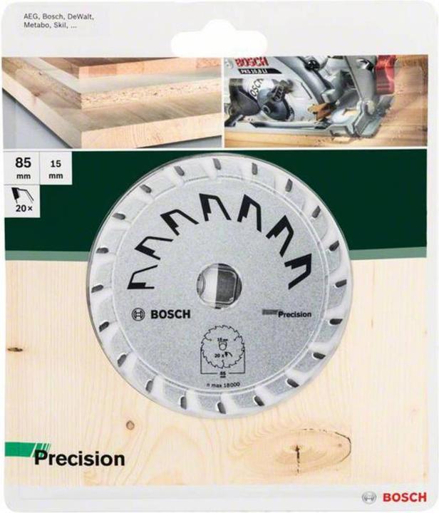 Bosch Zubehör Kreissägeblatt Precision 85 x 15 x 1,1 mm, 20