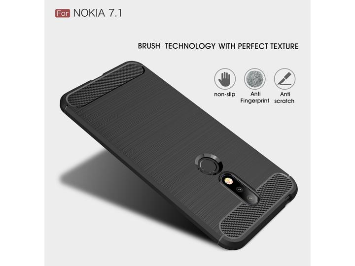 Produktbild Screenguard Nokia 7.1 Hülle Carbon Brushed Soft TPU (Nokia 7.1)