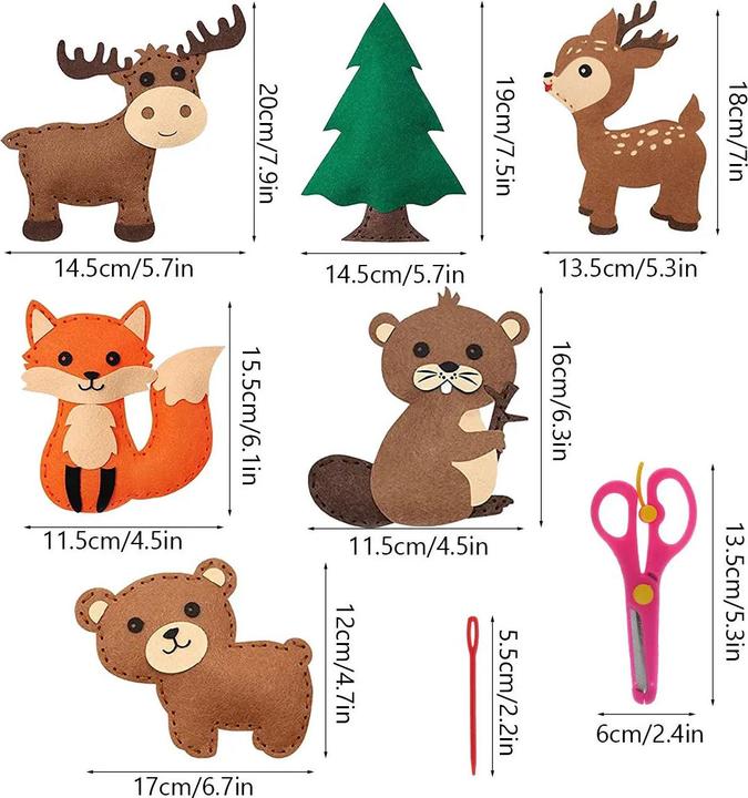 Actual product image Activity Board DIY Sewing Animals Craft Kit Forest Creatures DIY Sewing Felt Stuffed Animals