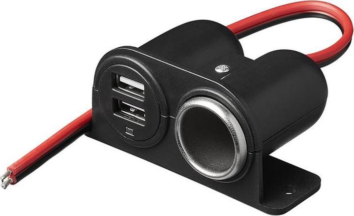 Actual product image ProPlus Surface-mounted cigarette lighter socket + 2xUSB in blister pack