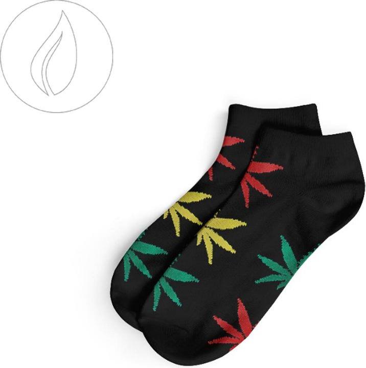 R420 Short Socks-Size 40-45 Black/Rasta (40 - 45)