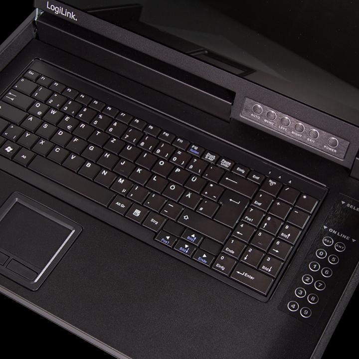 Actual product image LogiLink 17" LCD KVM console with KVM switch, 8 port, black