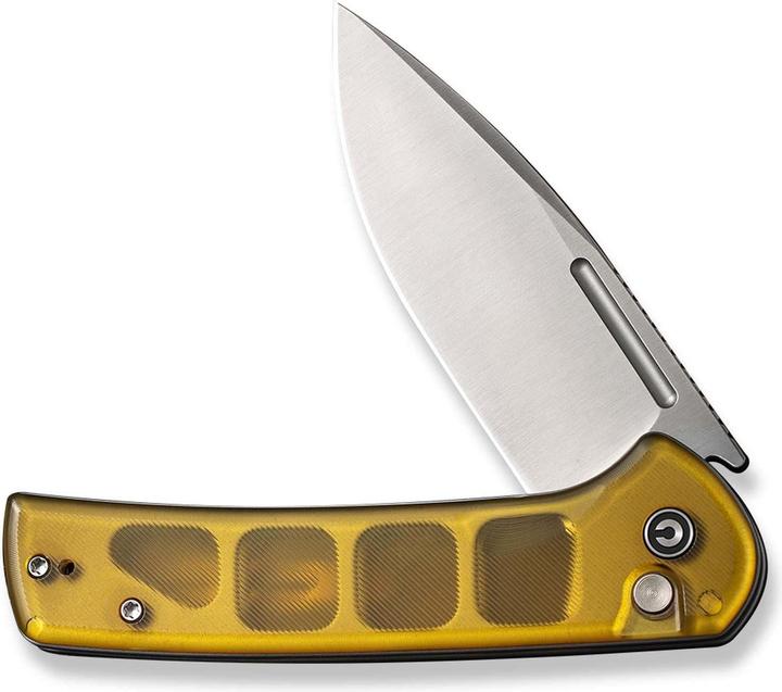 Actual product image Civivi Conspirator Button Lock Ultem Amber (8.80 cm)