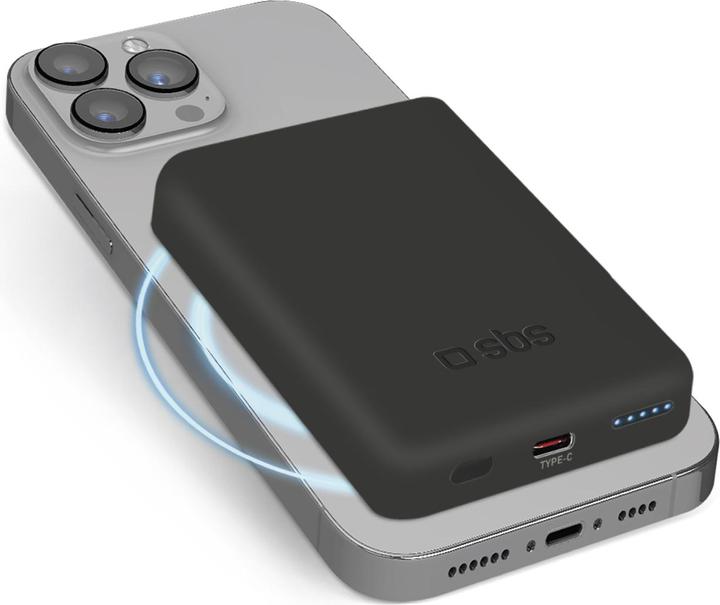 Immagine prodotto SBS Powerbank 5.000 mAh USB-C/MagSafe 10 W nero (5000 mAh, 10 W, 5 Wh)