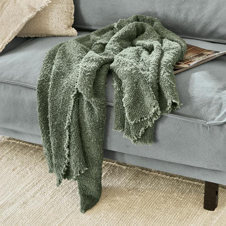 Actual product image Loberon Plaid Juliana green (170 cm, H)