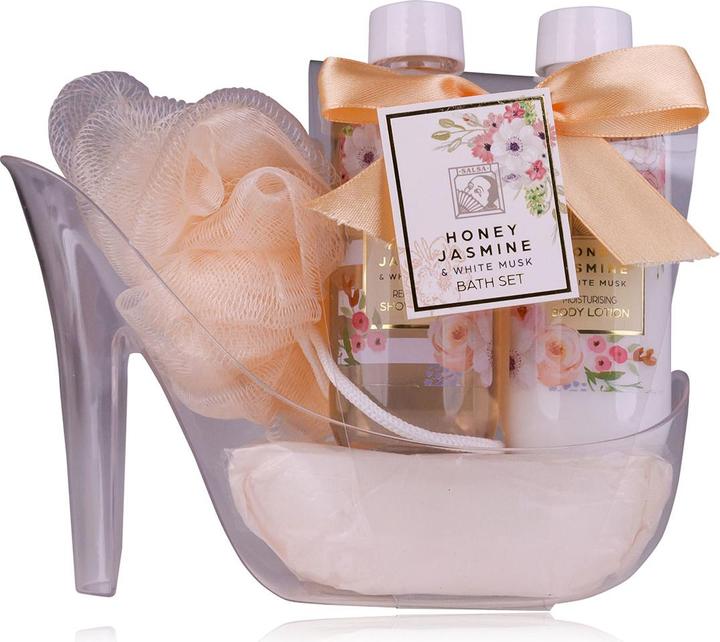 Immagine prodotto Accentra Set da bagno HONEY JASMINE in plastica, include 160 ml di gel doccia, 160 ml di lozione per il (Set per la cura del corpo, Set per la cura dei capelli)