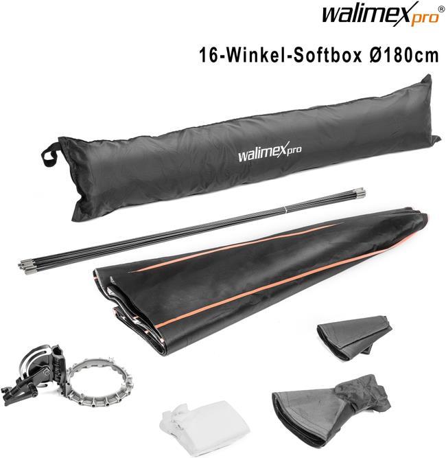 Produktbild Walimex 16-Winkel-Softbox Ø180cm Aurora/Bowens (Softbox, 180 cm)