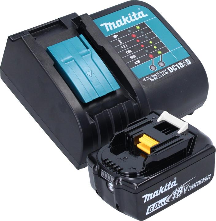 Actual product image Makita DRT 52 SG1 cordless edge router 18 V 6 mm brushless + 1x battery 6.0 Ah + charger