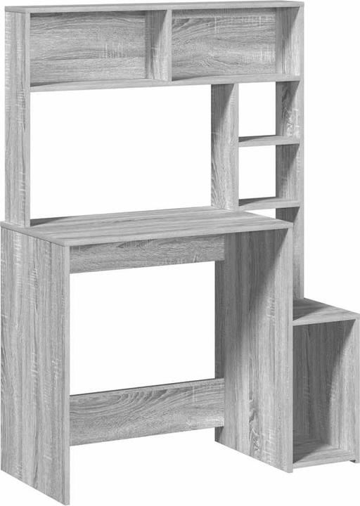 Actual product image VidaXL Desk with shelf grey Sonoma 100x45x140 cm wood-based material (100 x 45 x 140 cm)