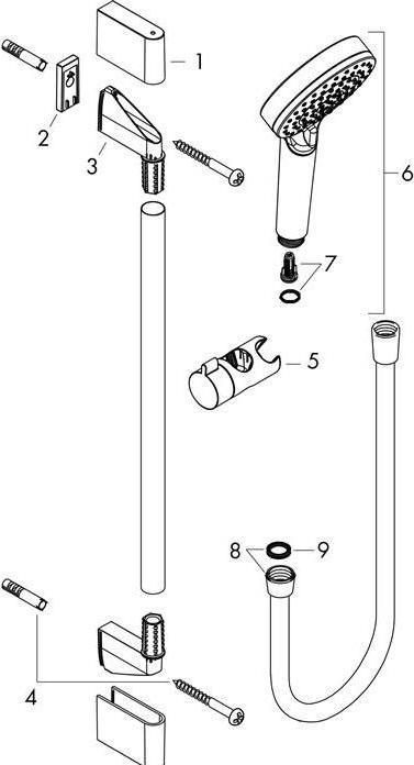 Produktbild hansgrohe Crometta Duschset 100 Vario mit Duschstange 65 cm