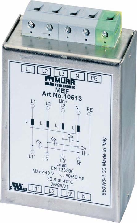 Produktbild Murr Elektronik Murrelektronik Netzentstörfilter MEF 3/1 N 10A T