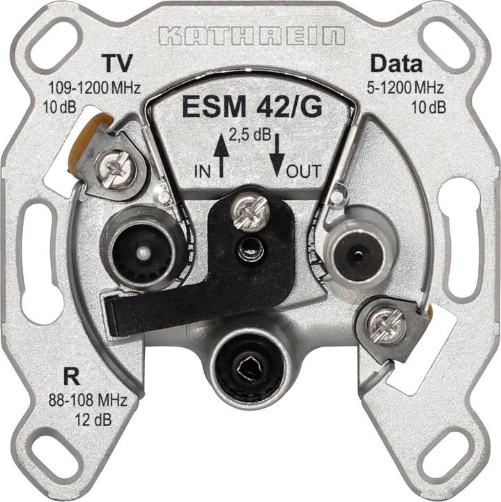 Actual product image Kathrein ESM 42/G antenna socket for TV/satellite/radio (10 dB, Plug socket)