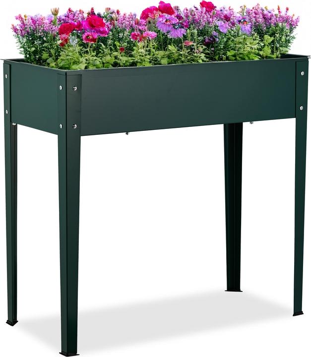 Relaxdays Grünes Hochbeet aus Metall