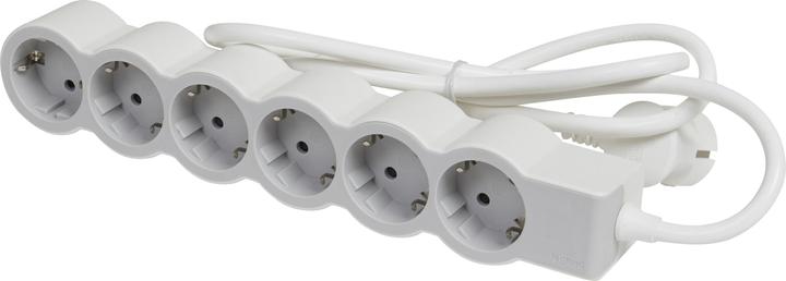 Actual product image Legrand Flat socket strip 6x socket, 3 metre cable white-grey 694565 (6 x, CEE 32/3, 3 m)