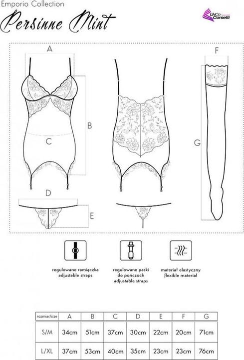 Image du produit LivCo Corsetti Fashion Corset Persinne & string avec bas (L, XL)