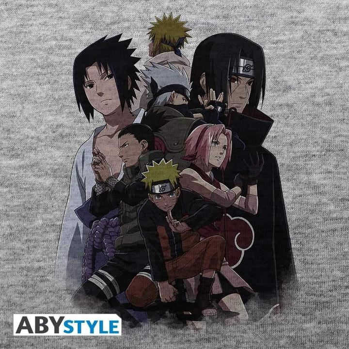 Actual product image ABYstyle NARUTO SHIPPUDEN - Tshirt Group man SS sport grey - basic (XL)
