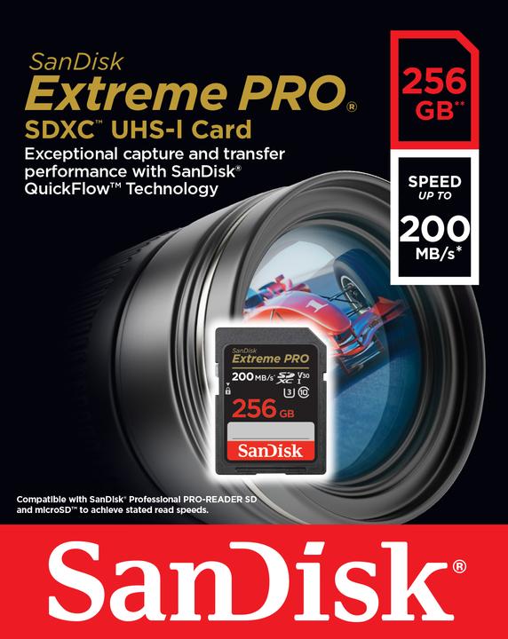 Immagine prodotto SanDisk Extreme PRO UHS-I V30 (256 GB, SDXC, U3, UHS-I)