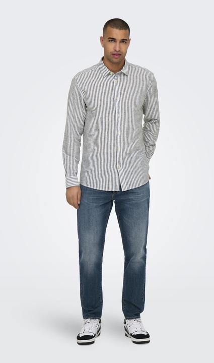 Only & Sons Onscaiden Life Ls Stripe Linen 660 Noos (XS)