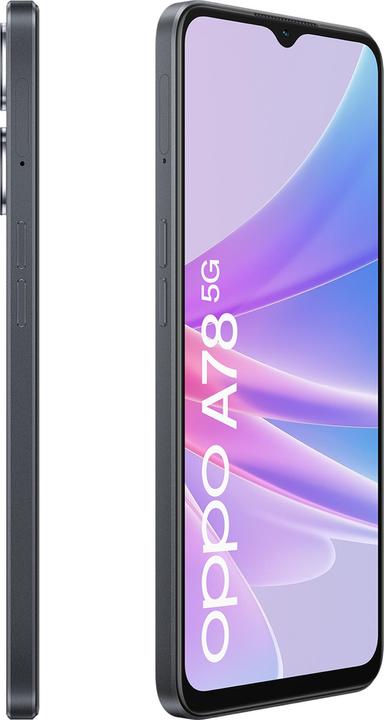 Actual product image OPPO A78 5G (128 GB, Glowing Black, 6.56", Dual SIM, 50 Mpx, 5G)