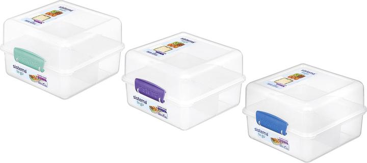 Image du produit Sistema Lunchbox Cube to go 3 compartiments 14,5x15x9,6cm couleurs assorties