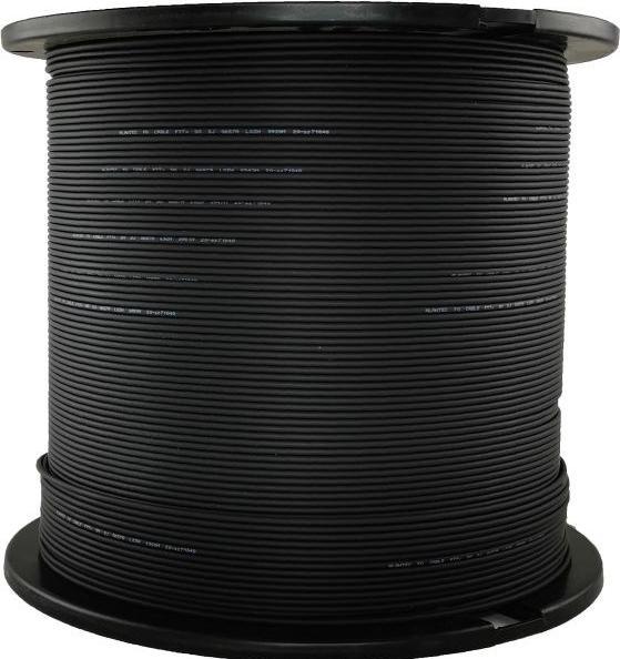 Immagine prodotto Alantec Cavo in fibra ottica OS2 FTTH piatto SM 2J 9/125 LSOH nero rinforzato con due barre d'acciaio 1000m (CAT6, 1000 m)