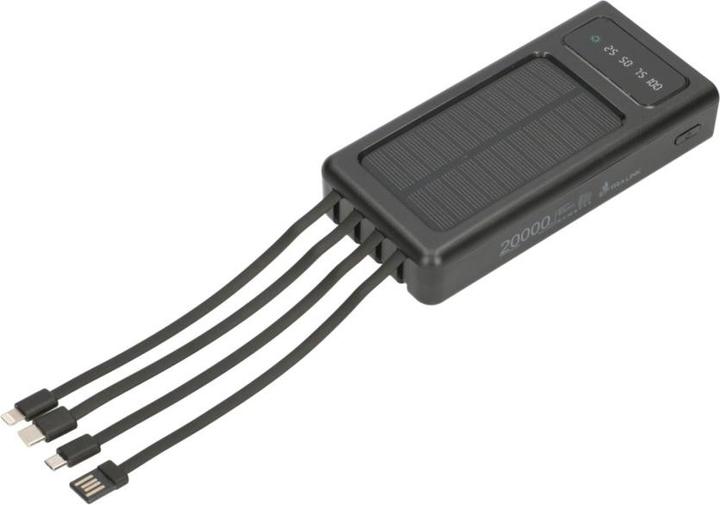 Produktbild Extralink EPB-092 20000mAh Czarny | Powerbank | Solar Power bank, USB-C (20000 mAh, 10 W, 74 Wh)