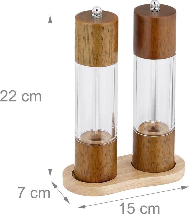 Actual product image Relaxdays 6-piece spice mill set (Various spices, Herbs, Pepper, Salt)