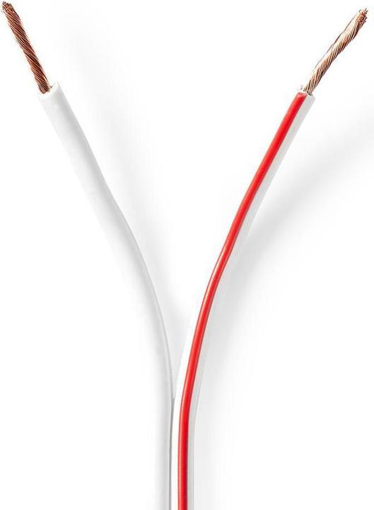 Actual product image Nedis Loudspeaker cable| 2x 1.50 mm²| CCA| 100.0 m| round| PVC| White| - Extension cable (100 m, 1.50 mm²)