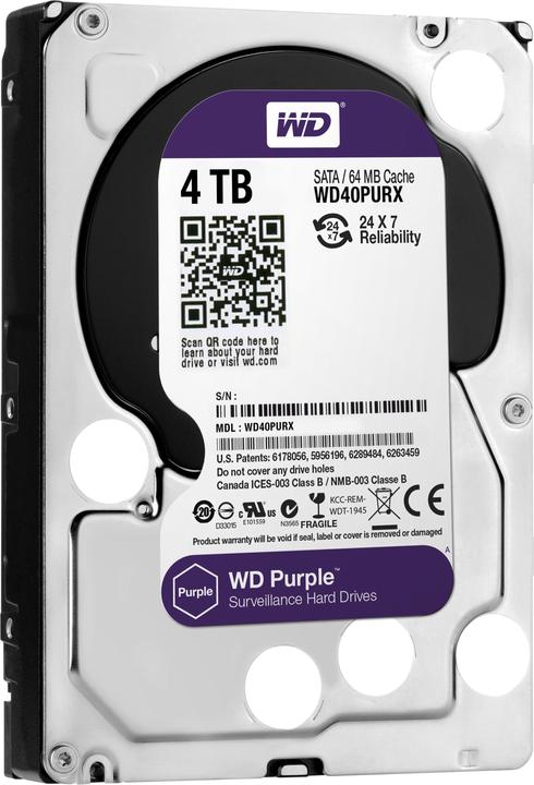 Actual product image WD HDD Purple Desktop 4 TB Bulk (4 TB, 3.5", CMR)