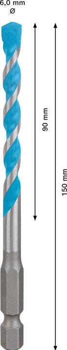 Produktbild Bosch Professional Zubehör EXPERT HEX-9 MultiConstruction Bohrer, 6 x 90 x 150 mm (6 Millimeter)