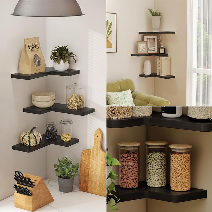Immagine prodotto Vichy Eckregal Curva, Schwarz, 40.5 x 2.5 cm 3er Set