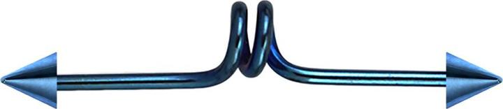 Image du produit Star Piercing Barbell bleu foncé twister avec deux cônes (sans laiton)
