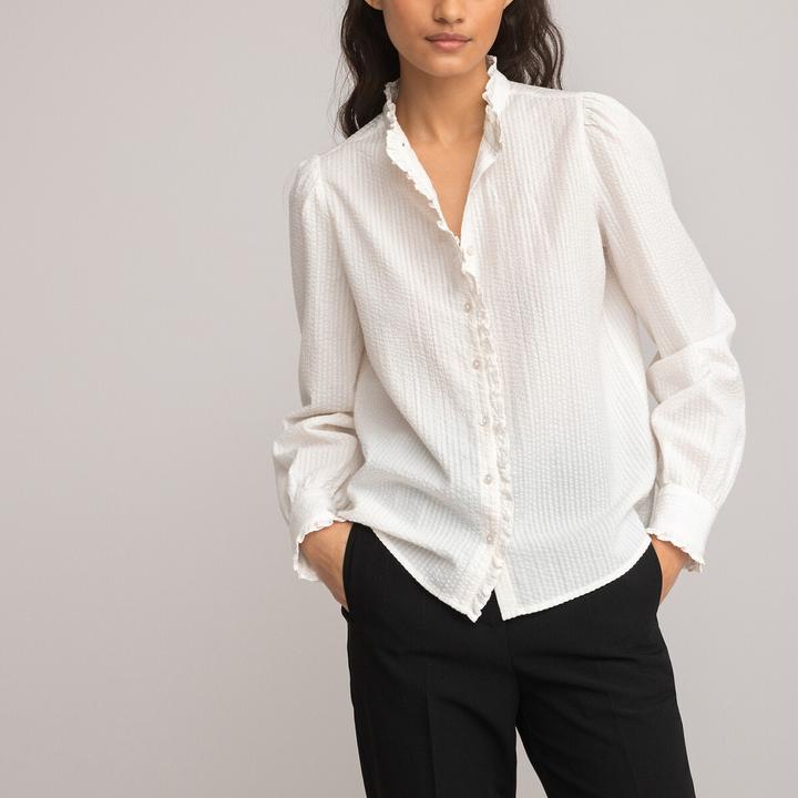 Immagine prodotto La Redoute Collections Camicetta a maniche lunghe con collo a balze (46)